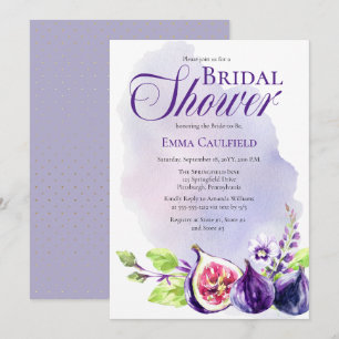 Invitation Figes Boho pourpre   Fête des mariées florale de P