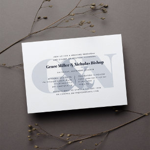 Invitation Filigrane Repas de répétition Monogramme moderne