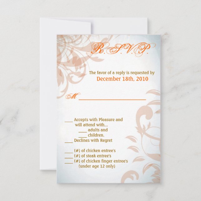 Invitation Filigree Automne Swirl 3.5x5 R.S.V.P. (Devant)
