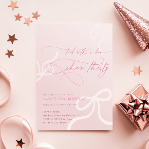 Invitation Fille 30 ans d'anniversaire Ruban noué avec un nœu