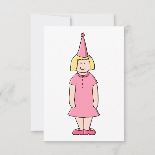 Invitation Fille à une fête d'anniversaire (Devant)