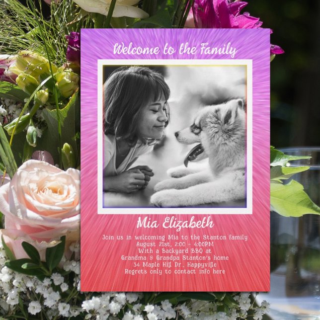 Invitation Fille âgée Adoption photo Anniversaire Modèle de f (Créateur téléchargé)