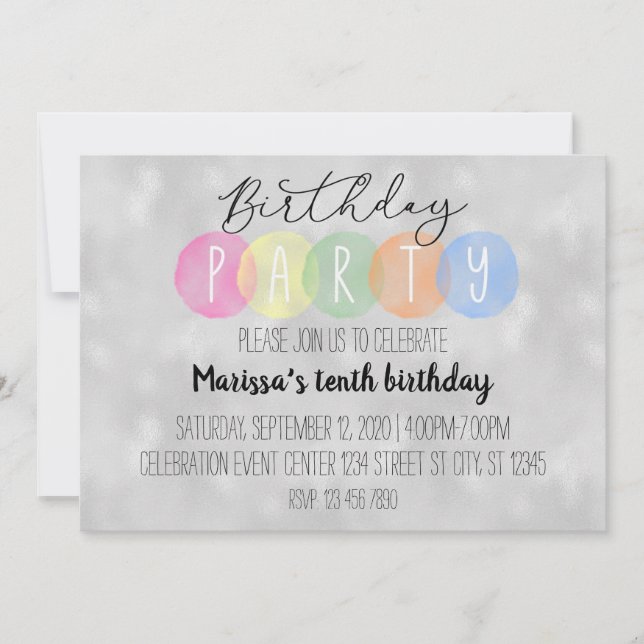 invitation fille anniversaire (Devant)