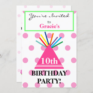 Invitation Fille Anniversaire Casquette Pink Cupcake