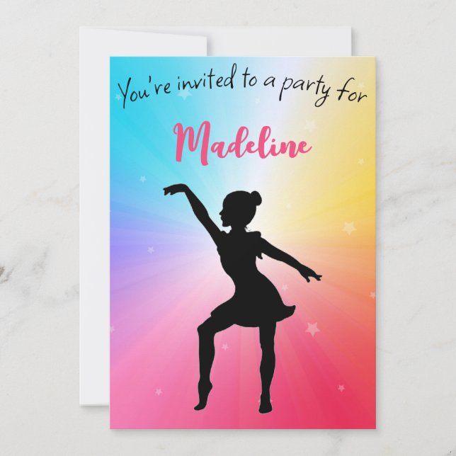 Invitation Fille Anniversaire Fête Personnalisée Tie Dye Arc- (Devant)