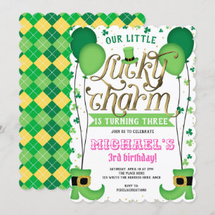 Invitation Fille Anniversaire, Saint Patrick's Day, Charmant