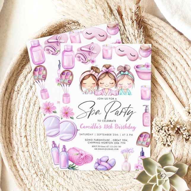 Invitation Fille Anniversaire Spa (Créateur téléchargé)