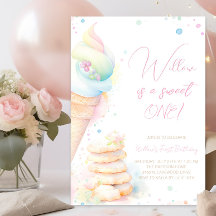 Fille aquarelle douceurs premier anniversaire
