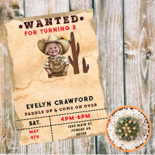Invitation Fille au cactus country western recherchée pour an