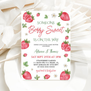 Invitation Fille au frais de fraise Baby Shower