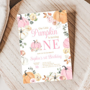 Invitation Fille Automne Citrouille Fête d'anniversaire