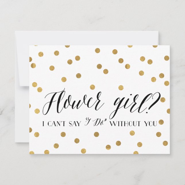 Invitation Fille aux fleurs de confettis | Demoiselle d'honne (Devant)