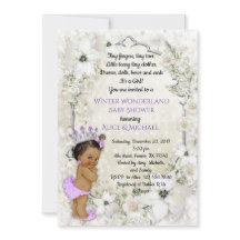 Fille Baby shower d'hiver, brune, Wonderland d'hiv