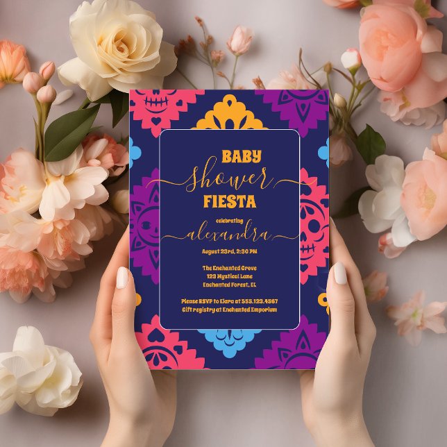 Invitation Fille Baby shower Floral Mexicaine Vibrant (Créateur téléchargé)