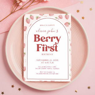 Invitation Fille Bébé Arche Photo Baie Fête de Premier Annive