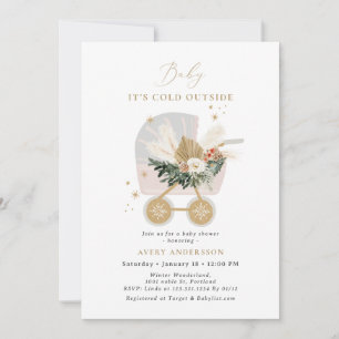 Invitation Fille Bébé Il fait froid dehors Baby shower