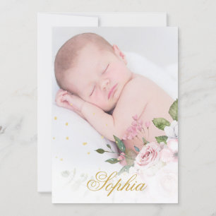 Invitation Fille Bébé Photo Hébreu Cérémonie de désignation F