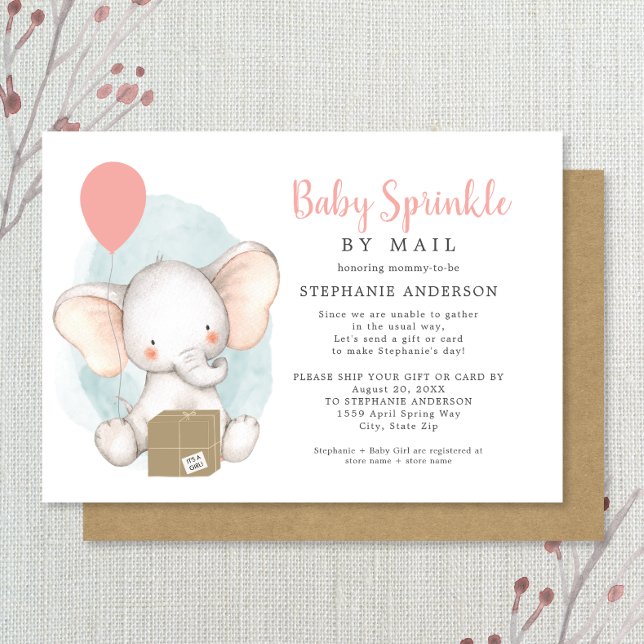Invitation Fille Bébé saupoudré par courrier (Créateur téléchargé)