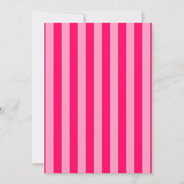 Invitation Fille blanche en bande rose (Devant)