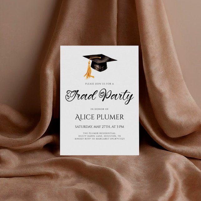 Invitation Fille Casquette Grad Grad Grad Graduation (Créateur téléchargé)