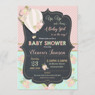 Invitation Fille chaude florale d'invitation de baby shower