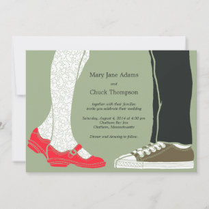 Invitation Fille Chaussures et Baskets Mariage illustré (Camo