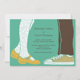 Invitation Fille Chaussures et Baskets Mariage illustré (Mint