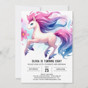 Invitation Fille Cheval Numérique Anniversaire