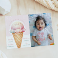 Fille Crème de glace rose Photo Anniversaire
