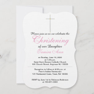 Invitation Fille croisée Christine rose blanc