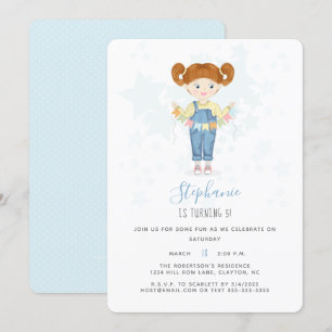 Invitation Fille d'anniversaire dans les couloirs rouges