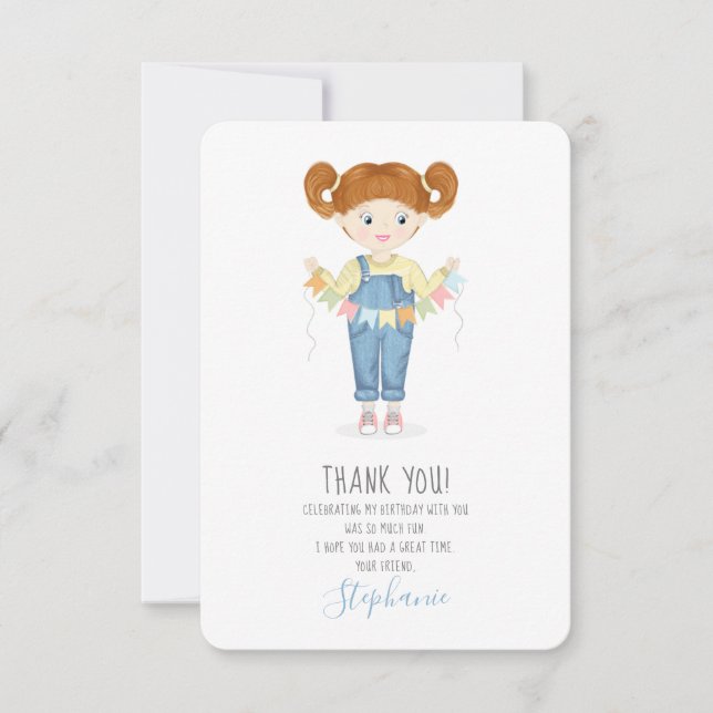 Invitation Fille d'anniversaire dans les couloirs rouges (Devant)