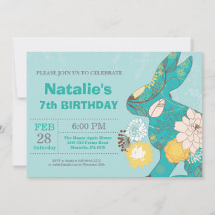 Invitation Fille d'anniversaire de Pâques Œuf de Pâques Anniv