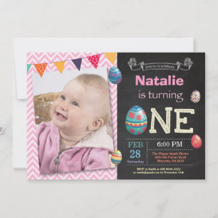 Invitation Fille d'anniversaire de Pâques Œuf de Pâques premi