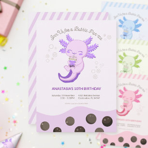 Invitation Fille d'anniversaire de Thé à bulles de Bubble Bob
