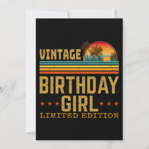 Invitation fille d'anniversaire vintage édition limitée 