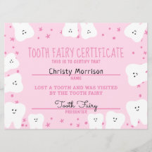 Fille de certificat de filiation de dents