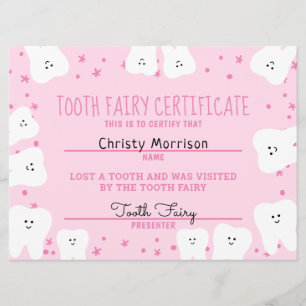 Invitation Fille de certificat de filiation de dents