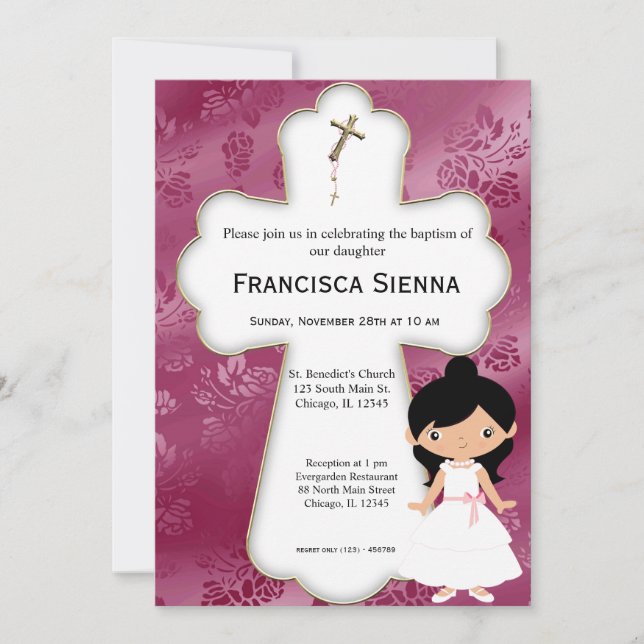 Invitation Fille de communion sainte croisée (Devant)