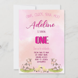 Invitation Fille de ferme d'invitation UNE