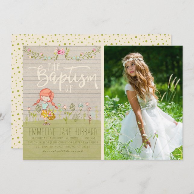 Invitation Fille de fleurs de ressort de l'INVITATION | de (Devant / Derrière)