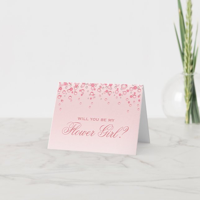 Invitation Fille de fleurs ? Rose Blush (Devant)