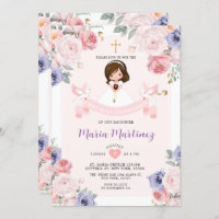 Fille de fleurs violettes et roses 1ère sainte com