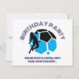 Invitation Fille de football fête d'anniversaire, Joueur de f