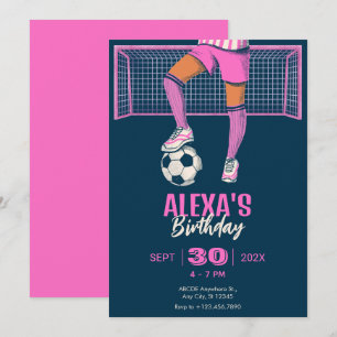 Invitation Fille de football / Fête de soccer