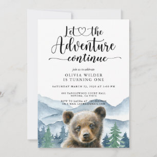 Invitation Fille de la forêt de montagne à l'aquarelle Premie