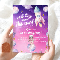Fille de l'espace de la planète rose violette Prem