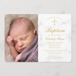 Invitation Fille de marbre blanche de photo de manuscrit de