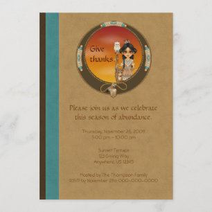 Invitation Fille de Natif américain