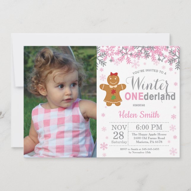 Invitation Fille de Noël des Antilles d'hiver 1er anniversair (Devant)